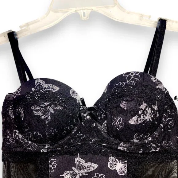 Jessica Simpson intimates Babydoll Lingerie- SMALL- Black & White- Women's - Picture 2 of 14